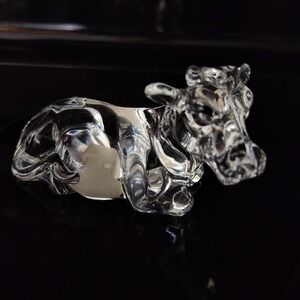 Vintage Princess House Pets 24% Lead Crystal Cow Figurine Gift Farmhouse